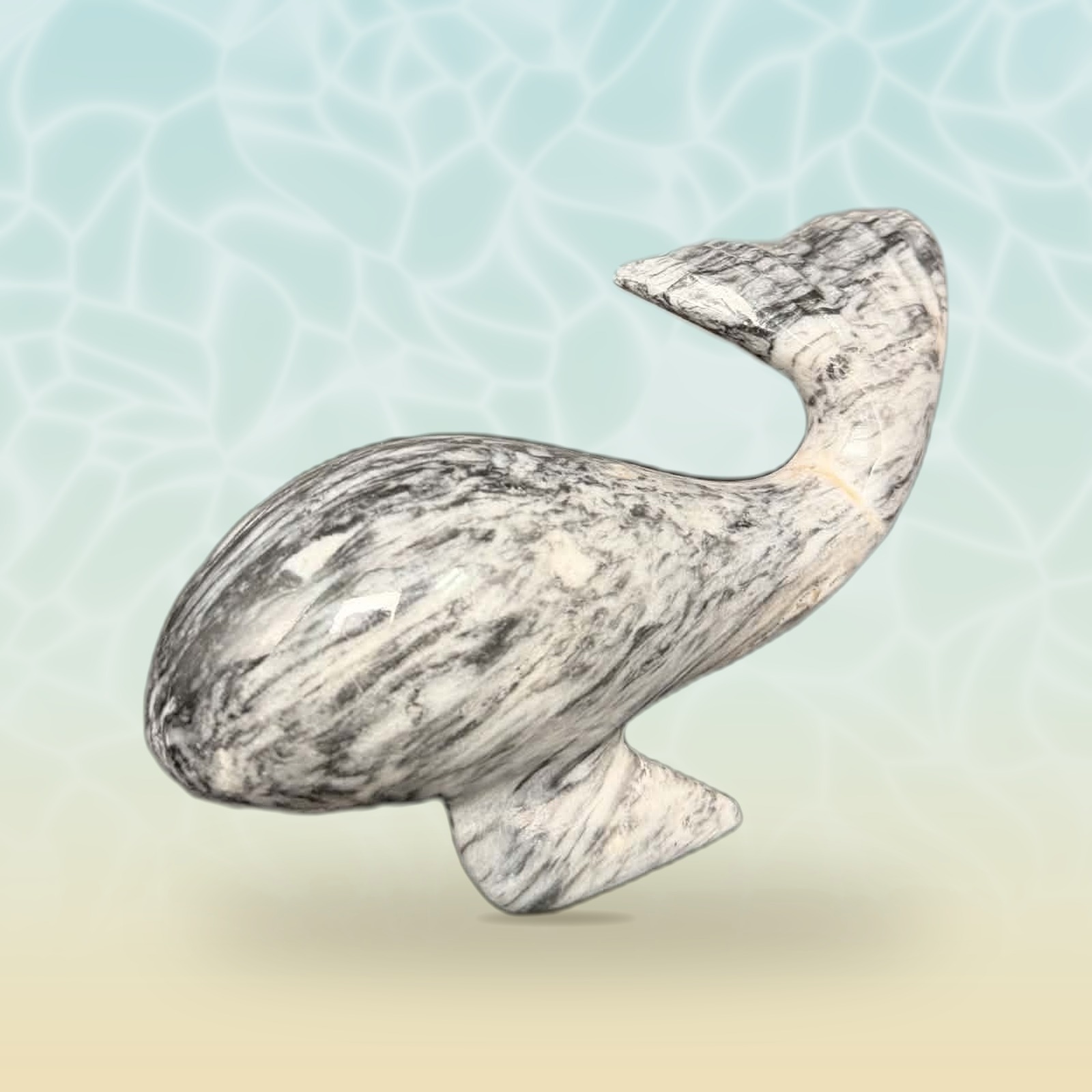 Medium Whale in Grey Marble — No. 1